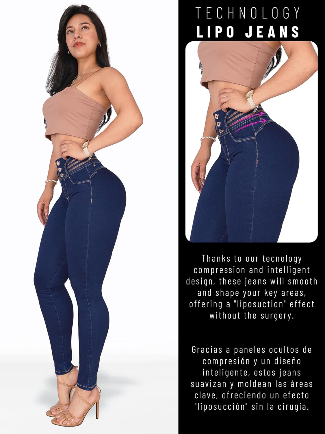 Jean Serene® Cintura alta con Control Abdomen