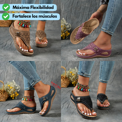 Sandalias Romina de Cuero - Ultra Cómoda y Ligeras