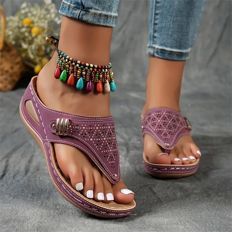 Sandalias Romina de Cuero - Ultra Cómoda y Ligeras