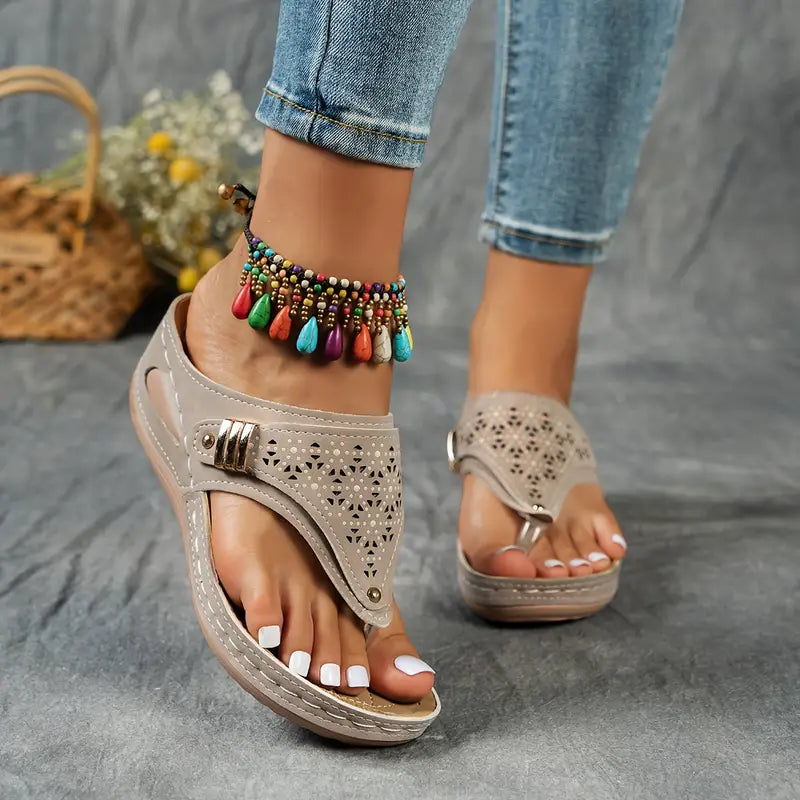 Sandalias Romina de Cuero - Ultra Cómoda y Ligeras